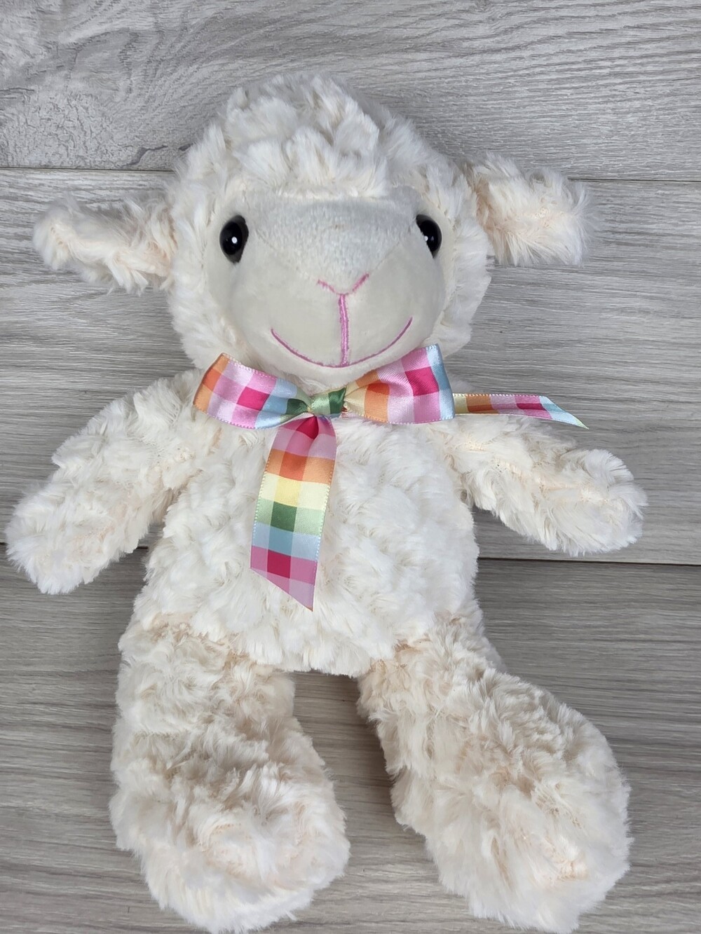 Dan Dee Collector's Choice Plush Lamb w Multicolor Ribbon Spring Farm SU31